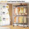 ULIFHOME P1 Rolling Clothing Rack with Lockable Wheels, Heavy-Duty Garment