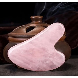 Natural Jade Stone, Gua Sha Facial Massage Tool, Gua Sha Board for Massage,Sculpt Facial Lines and Reduce Wrinkles, Gua Sha Body, Skin Care, ASMR Tool, (Pink)