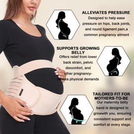 Pregnancy Support Belt Waist Maternity Belly Bands and Support for Pregnant Women Adjustable Non-slip Pregnancy Belt Lightweight Maternity Belly Bands Support for Relieve Back, Pelvic, Hip Pain, XL
