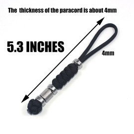 2 Pack Paracord Knife Lanyard with Stainless Steel Beads Paracord Lanyards for Knife EDC Tools Keychains (Red, 5.3 INCHES)