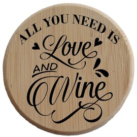 All You Need is Love and Wine - Weindeckel Wine or Beverage Glass Cover - Wine Top Glass Cover - Made By Bierdeckel USA (Set of 2 Small & 2 Large)