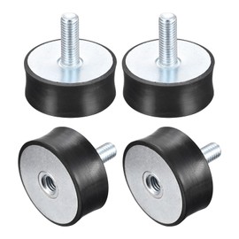 sourcing map Rubber Bearing M10 External / Internal Thread Vibration Insulator Shock Absorber Diameter 50 mm x Height 20 mm Pack of 4