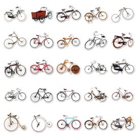 50 PCS Stickers for Retro Bicycles Water Bottle|Vinyl Waterproof Sticker for Laptop Skateboard Phone Car Decals for Teens Adults for Party Favors Supplies Decor (Bicycles Stickers)