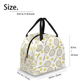 Tennis Insulated Lunch Bag for Women Men Reusable Lunch Box Bag Small Leakproof Cooler Tote for Adult Work Picnic Camping Beach Office