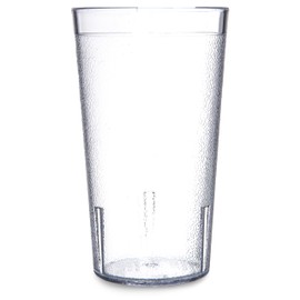 Carlisle FoodService Products Stackable Tumbler with Pebbled Exterior for Restaurants, Cafeterias, And Fast Food, Plastic, 12 Ounces, Clear, (Pack of 24)