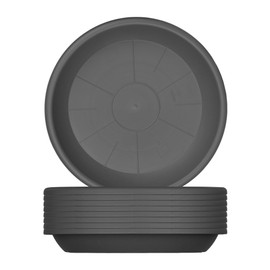BigDean 9 x Flower Pot Saucers, Diameter 24 cm, Colour: Anthracite Plastic Flower Pot Coasters, Suitable for Diameter 25 cm Flower Pots