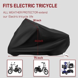 Adult Tricycle Cover Electric Tricycle Covers, Waterproof & Dustproof Bike Covers Outdoor Heavy Duty Bicycle Protective Cover