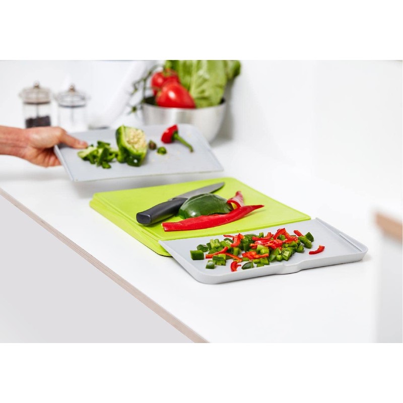 Addis Chop & Swipe Chopping Board with easy pour side