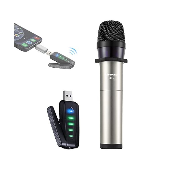 USB Wireless Microphone, Alvoxcon UHF Condenser mic for Android, PC