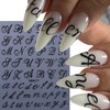 4 Sheets Gothic Letter Nail Art Stickers Valentine's Simple 3D