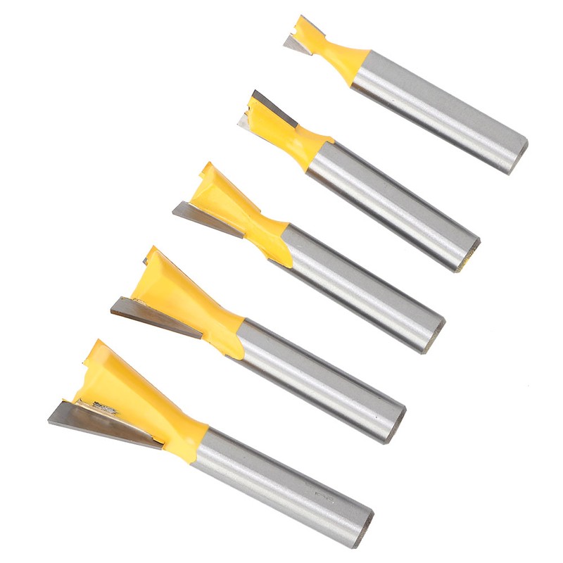 5 Pcs Woodworking Dovetail Router Bit Dovetail End Milling Cutter