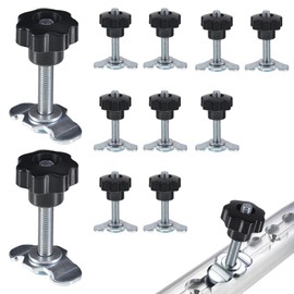 EUIOOVM Screw Fitting Airline Rail M8 x 60 Black Airline Fitting End Fitting Lashing Rail Accessories 500daN Single End Fitting for Lashing Rails Caravan Accessories Pack of 12