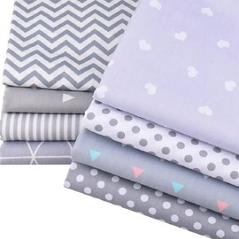 8 x Grey Geometric Fabric Bundles - 100% Cotton - Ideal for Quilting, Sewing, Arts and Crafts Projects - 8 Pieces (25cm x 25cm) by CraftsFabrics