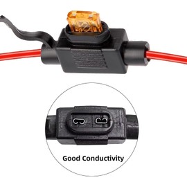 AYMBH 5PCS Inline Fuse Holder Standard 12 AWG Waterproof Fuse Holder with 30A Blade Fuses Durable Copper Wire for 12V/24V Cars Trucks Motorcycles Boats Easy Plug & Play Install All Weather Protection