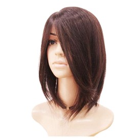 Human Hair Crown Wiglet Replacement Smart 10x8cm Topper Piece Side Parting 38cm Brown