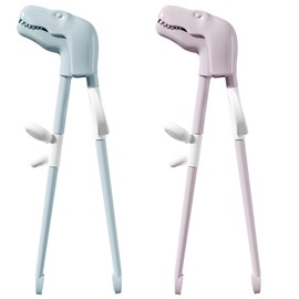 Children's chopsticks, chopsticks aid, training chopsticks for beginners and children (blue + pink)