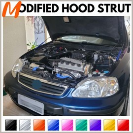 TENKIDOM Carbon Fiber Hood Struts Compatible with Honda Civic EJ/EK/EM 1996-2000 Lift Supports Gas Springs Dampers Bonnet Shock Kit No-Drill Bolt-on