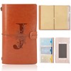 Initial PU Leather Travel Notebook Refillable Diary Travel Diary with