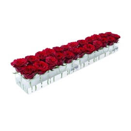 LOYWREE 2 Pack Acrylic Flower Vase Rectangular Floral Centerpiece for Dining Table 24”