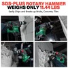 Deshuo 1-1/4" SDS-Plus Rotary Hammer Drill, 12.5 Amp 3 Functions