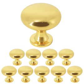 Probrico 10 Pack Kitchen Door Knobs Single Hole Gold Cabinet T Knobs Stainless Steel Cupboard Knobs (Screws Included)