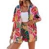 SOLY HUX Women's Summer 2 Piece Outfits Tropical Print Open