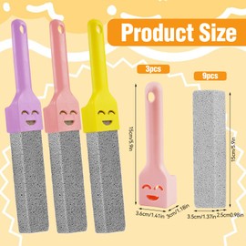 12 Stück Bimsstein Toilette, Bimsstein Reinigungsstein mit 3 Griff, Pumice Stone, Cleaning Block WC zur Reinigung hartnäckiger Harnsteine&Kalk,zur Reinigung Küchen,Grill,Badezimmerduschen&Toiletten