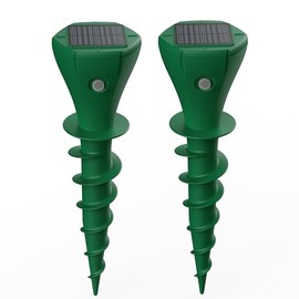 Oustpex Mole Repeller for Lawns，Solar Powered Vole Repellent Ultrasonic Pest Control Stake, Waterproof Sonic Pulse Deterrent for Gopher Vole Snake in Lawn, Garden & Yard