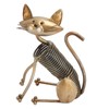 Metal Cat Figurine Innvoative Fun Hand Crafted Spring Cat Sculpture
