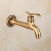 Antique Brass Bathroom Washing Machine Wall Mounted Tap with Handle