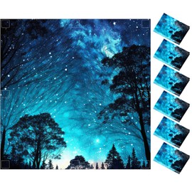 Kittmip 6 Pcs Fluorescent Light Covers, 2 x 2 ft Light Covers with 48 Magnets for Fluorescent Light Shade Drop Ceiling Light Filters for Ceiling Lights Classroom Office Kitchen Decor (Starry Night)