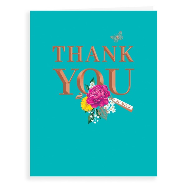 Piccadilly Greetings Avant Garde Studios Classic Thank You Card Thank You - 8 x 6 inches,white|green|oak