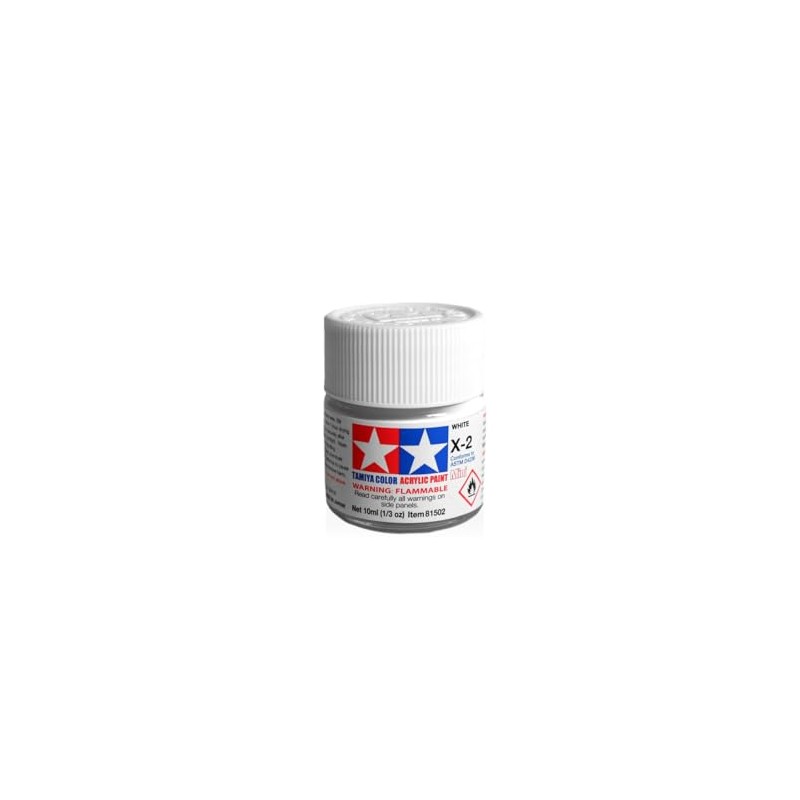 Tamiya Acrylic Mini X-2 Gloss White 10ml Paint Bottle