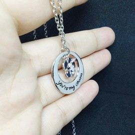 MA&SN AMOR SPES Family BBF Best Friends Necklace You are my Ohana Flower Pendant Gift (Style A)