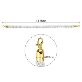 PATIKIL Stanchion Rope, 1.2m/3.9Ft Barrier Rope Twisted Post Ropes for Posts Stands Queue Divider Crowd Control of Hotel, White Golden