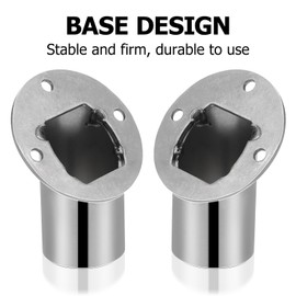 Uonlytech 2Pcs Adjustable Socket Bracket Support Holder Stainless Closet Rod Flange