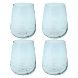 Karma Gifts, Catalina Stemless Wine Glass Teal, Set Of Four
