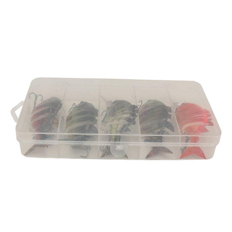 Segmented Fishing Lure Hard 6 Sections with High Carbon Treble