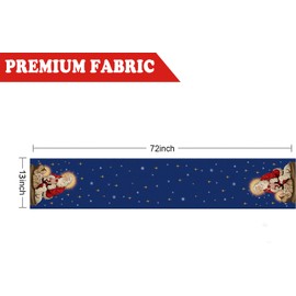 Jesus Christmas Decorations Table Runner Holy Night Nativity Santa Religious Navy Blue Kitchen Dining Table Decoration for Home Winter Xmas Holiday Indoor Decor 13x72 Inch