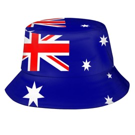 Cute Australia Flag Bucket Hats Fashion Sun Cap Packable Outdoor Australian Patriotic Fisherman Hat for Women Men