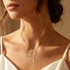 Open Heart Necklace, Dainty Gold Plated Pendant Gift for Her