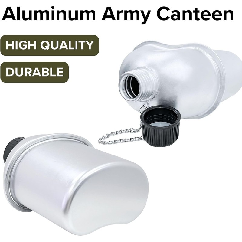 BeGrit Military Canteen Army Canteen WWII US G.I. Style Canteen