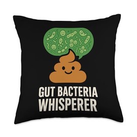 Microbiome Tester Gut Health Stool Sample Science Lab Poop Throw Pillow