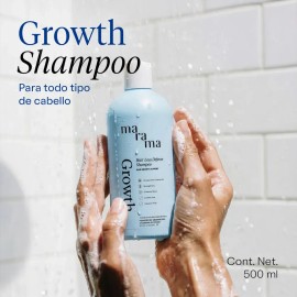 MARAMA | Growth Shampoo Manzanilla 500 ml - Para Todo Tipo de Cabello | Shampoo Sin Sulfatos y Parabenos | Reduce caída del cabello. Nutre el Cuero Ca