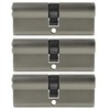3x Profile Cylinder 80 mm 40/40 Keyed Alike Emergency and