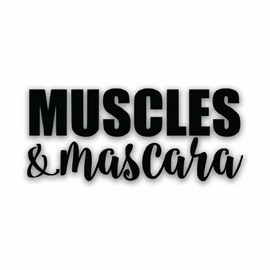 KCD Muscles and Mascara Vinyl Decal Sticker|Cars Trucks Vans Walls Laptops Cups|Black|5.5 in|KCD875