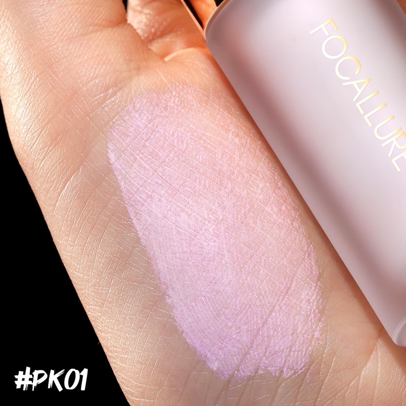 FOCALLURE Shimmer Liquid Highlighter, Smooth Cream Formula and Non-greasy Finish,Delivers