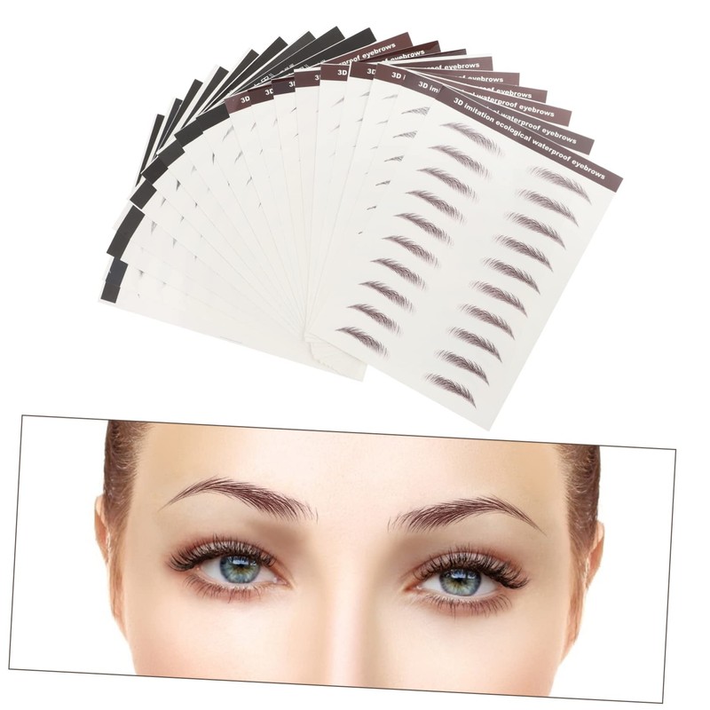 WOONEKY Professional -like Eyebrow Stickers 18pcs Waterproof False Brows for