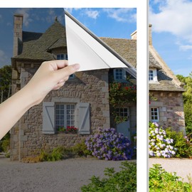 Ohmywor One Way Window Privacy Film, Sun Blocking Anti UV Window Tint Film Heat Control Daytime Mirror See Out Not in Reflective Window Film Self Adhesive Window Film Glass Silver, 35.4" x 78.7"