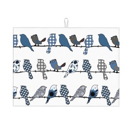 Blue Bird Dish Drying Mat 18x24 For Kitchen Counter Absorbent Microfiber Dishes Pad Dish Drainer Rack Mats Fast Dry Kitchen Accessories